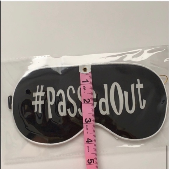 Silk Sleeping Eye Mask Hashtag PassedOut Black - Picture 11 of 13